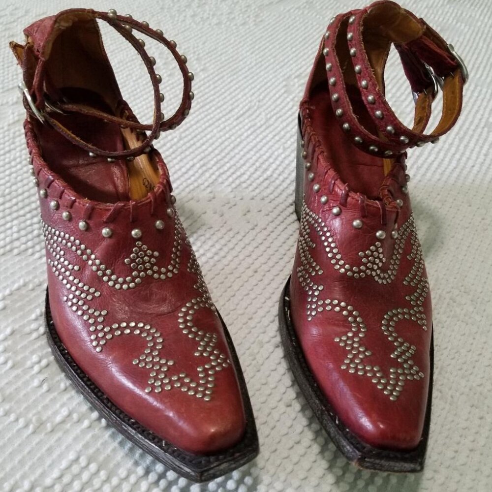 Old Gringo Evangelina  Red Leather Cowboy /Western/Biker Boots  7B